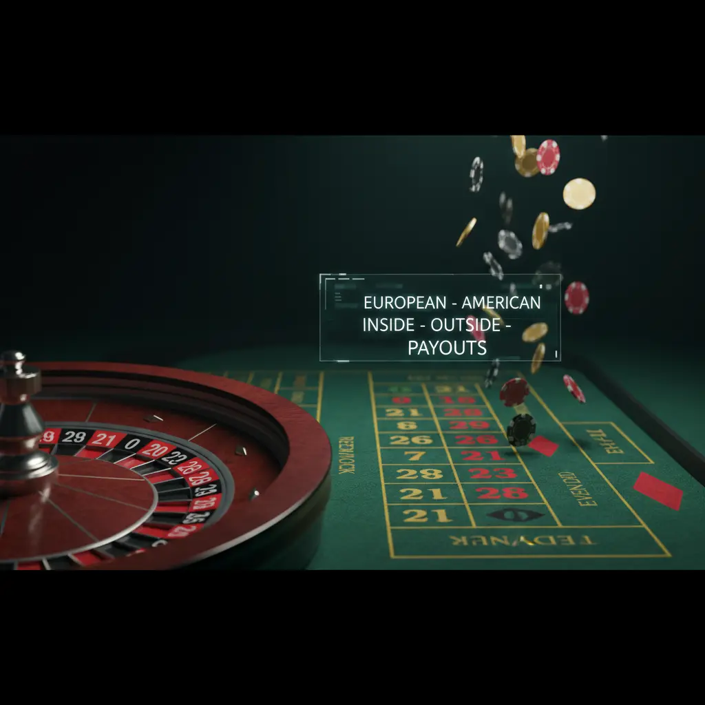 Understand roulette odds with European vs American wheels, inside/outside bets, payout tables, and why systems can’t beat the house edge.